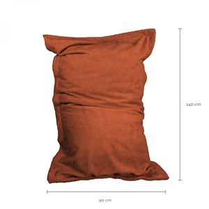Pouf d'intérieur 90 x 140 cm terracotta