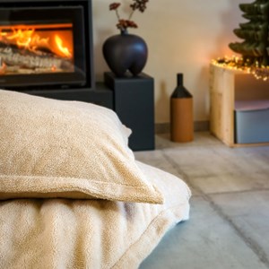 Pouf d'intérieur 90 x 140 cm gris clair