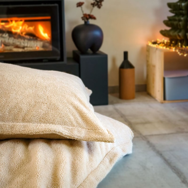 Pouf d'intérieur - gris clair (Vivezen) - Image 3