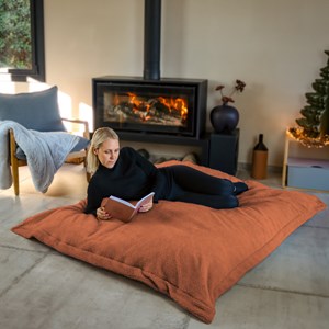 Pouf d'intérieur xxl - terracotta