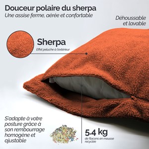 Pouf d'intérieur xxl - terracotta