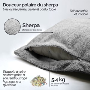 Pouf d'intérieur xxl - gris clair