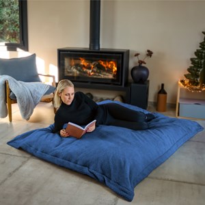 Pouf d'intérieur xxl - bleu marine