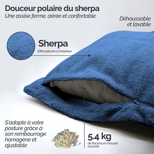 Pouf d'intérieur xxl - bleu marine