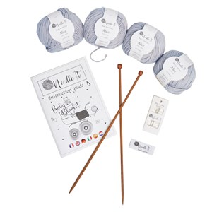 Needle it - kit tricot couverture bleu