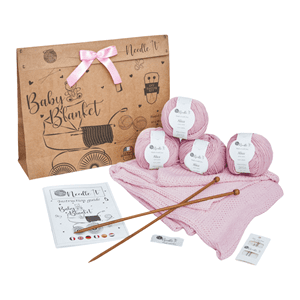 Needle it - kit tricot couverture rose