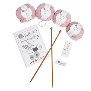 Needle it - kit tricot couverture rose
