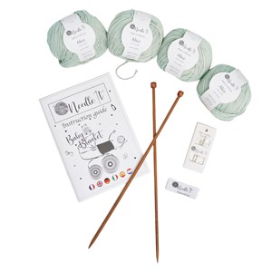Needle it - kit tricot couverture menthe