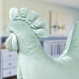 Coussin d'allaitement velvet poule vert