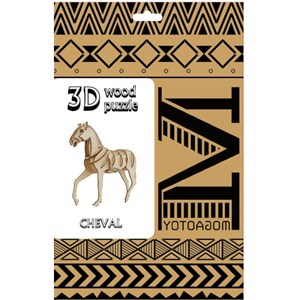 Puzzle 3d cheval en bois 82 pcs