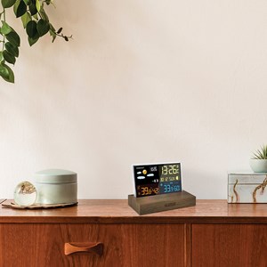 Station météo effet bois