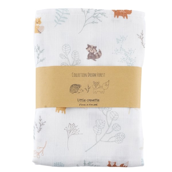Little Crevette - Maxi-lange 120x120 cm dream forest