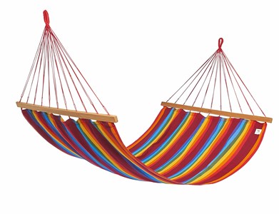 Hamac avec barres bois coloris fortaleza certifié fsc 100% - kouple - 350x140cm