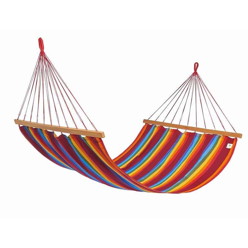 Jobek - Hamac avec barres bois coloris fortaleza certifié fsc 100% - kouple - 350x140cm