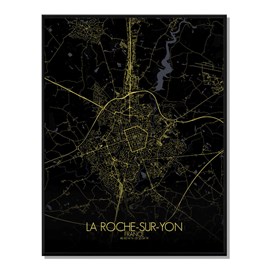 La roche sur yon carte city map nuit