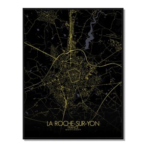 La roche sur yon carte city map nuit