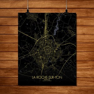 La roche sur yon carte city map nuit