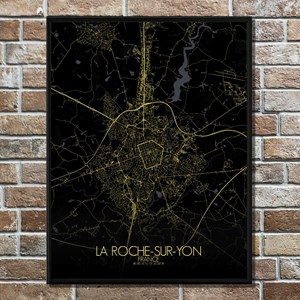 La roche sur yon carte city map nuit