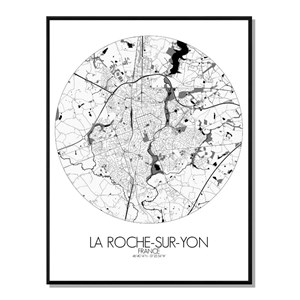 La roche sur yon carte  city map rond