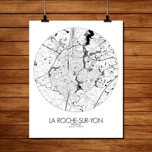 La roche sur yon carte  city map rond