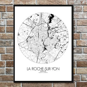 La roche sur yon carte  city map rond