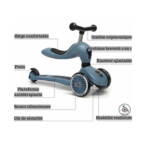 Porteur évolutif highwaykick 1 bleu