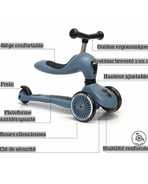 Porteur évolutif highwaykick 1 bleu (SCOOT AND RIDE) - Image 1