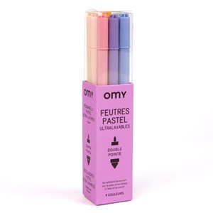 Omy feutres pastel  étui de 9 feutres -