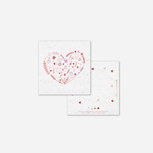 Carte à planter - le cœur en fleurs