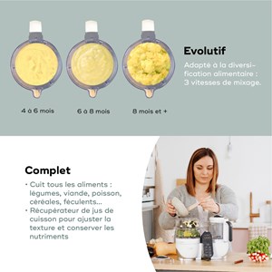 Robot nutribaby(+) blanc + contenant isy Blanc