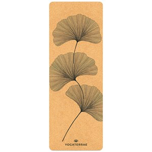 Tapis yoga liège ginkgo yinyang + sangle