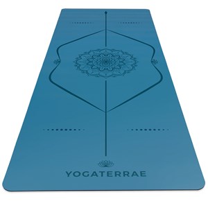 Tapis de yoga bleu pu-caoutchouc mandala