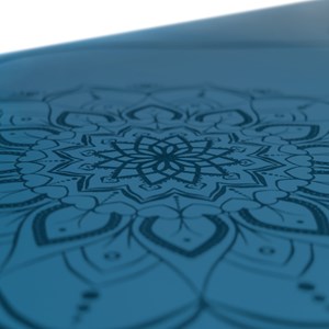 Tapis de yoga bleu pu-caoutchouc + sac