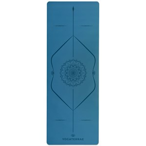 Tapis de yoga bleu pu-caoutchouc + sac