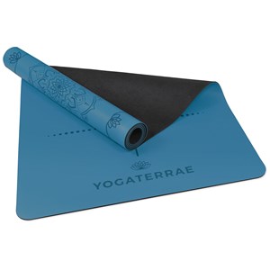 Tapis de yoga bleu pu-caoutchouc + sac