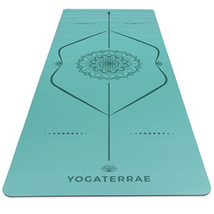 Tapis de yoga vert pu-caoutchouc mandala