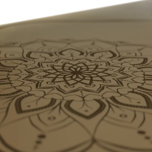 Tapis yoga bronze pu-caoutchouc mandala