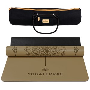 Tapis de yoga bronze pu-caoutchouc + sac