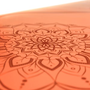 Tapis yoga orange pu-caoutchouc mandala