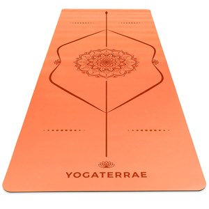 Tapis de yoga orange pu-caoutchouc + sac