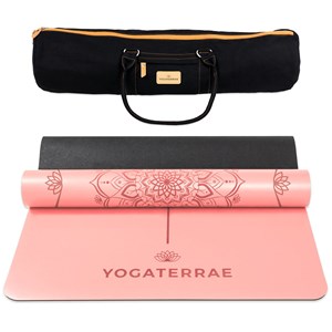 Tapis de yoga rose pu-caoutchouc + sac