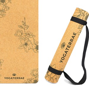 Tapis yoga liège magnolia + sac + sangle