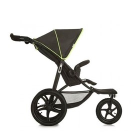 Poussette jogger runner noir-jaune fluo