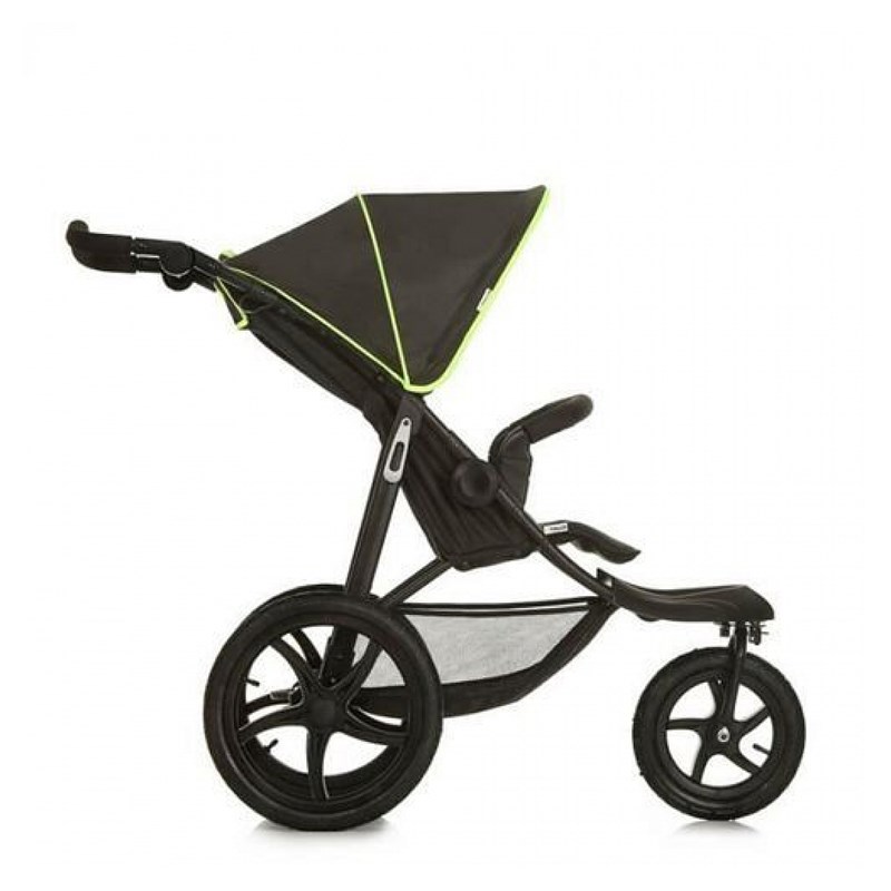 Poussette jogger runner noir-jaune fluo