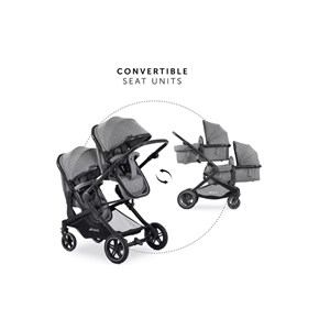 Poussette atlantic twin melange gris