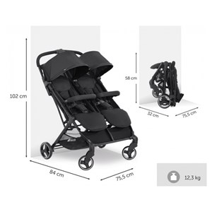Poussettes jumelles swift x duo noir