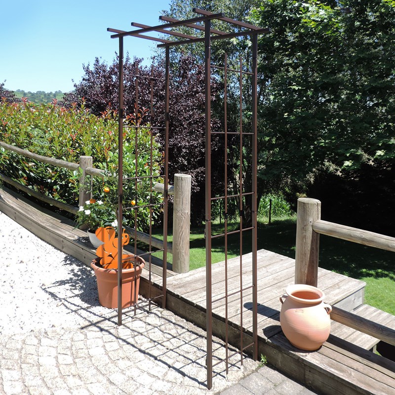 Cémonjardin - Arche de jardin pergola en fer vieill...