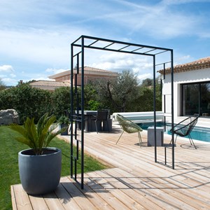 Arche de jardin linéale en acier anth...