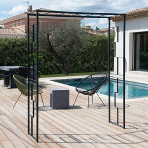 Arche de jardin linéale en acier anth...