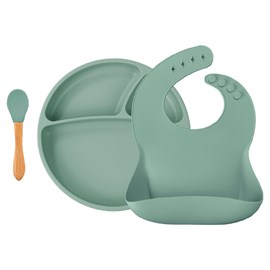 Coffret repas assiette cuillère bavoir